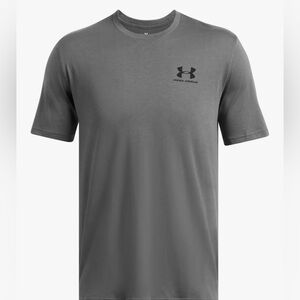 Under Armour Men's Short Sleeve Crew Tee in Charcoal with Black Logo
